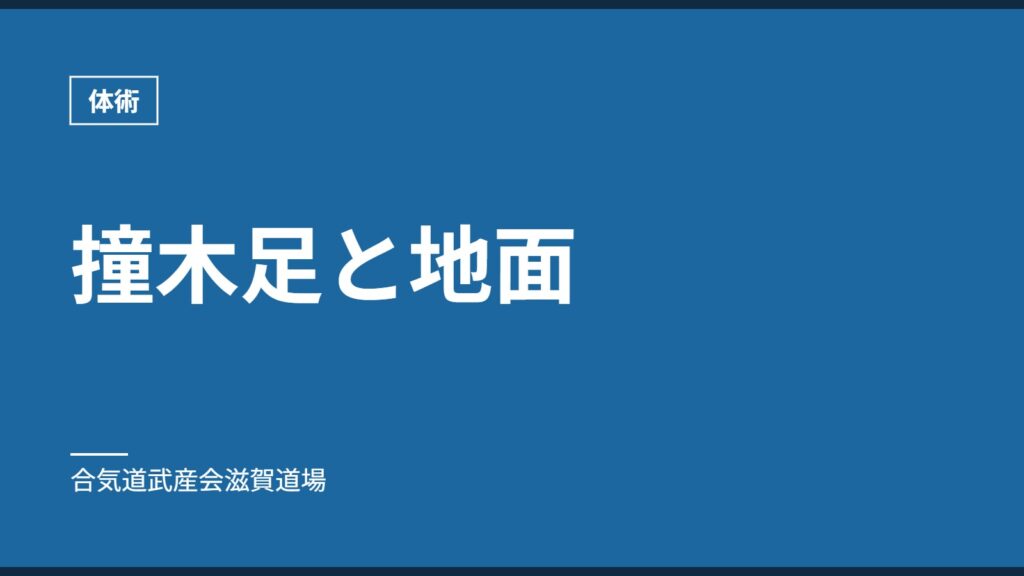 撞木足と地面｜体術｜合気道武産会滋賀道場