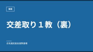 交差取り１教（裏）｜体術｜合気道武産会滋賀道場